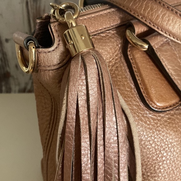 Authentic Gucci soho two way bag satchel crossbody Japan exclusive rose gold. - Picture 7 of 16